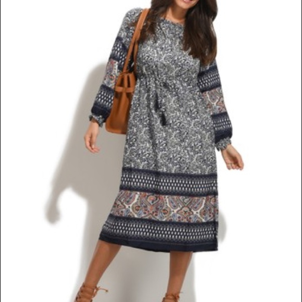 Multi-Colored Peasant Dress